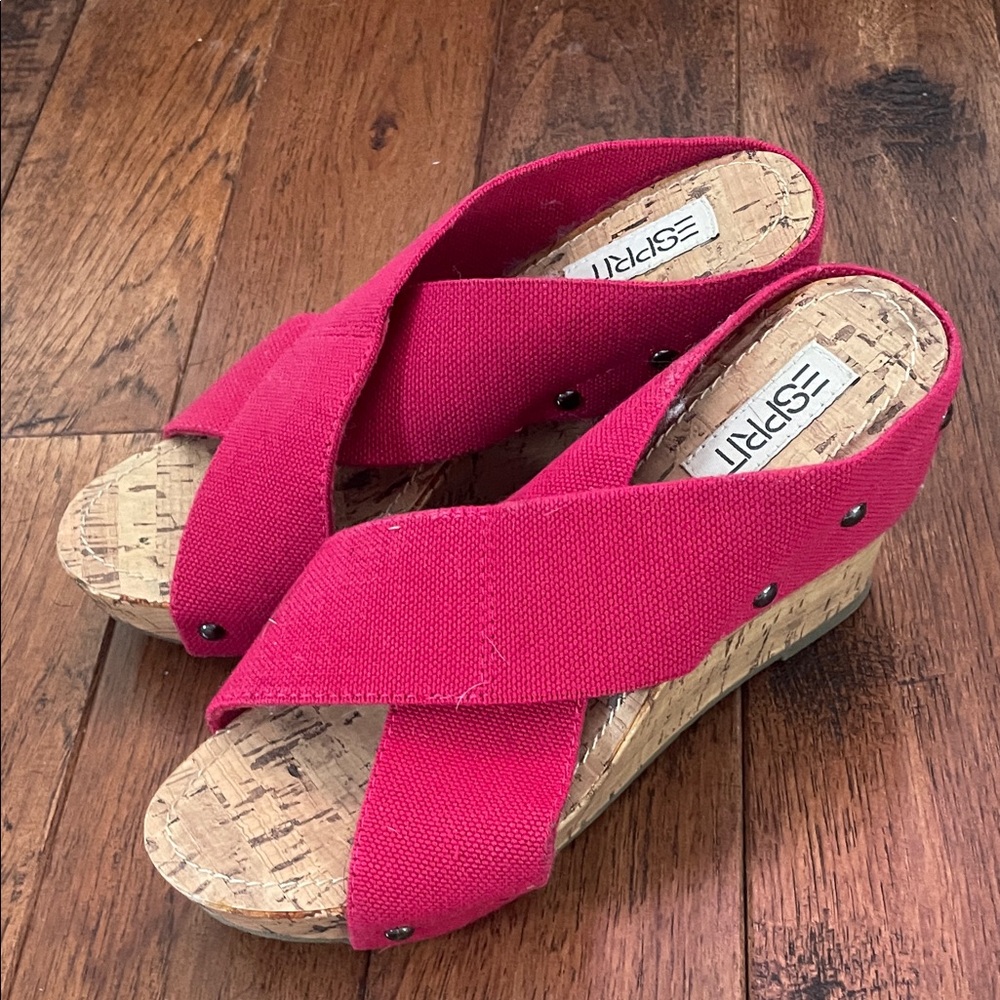 Fuchsia Wedge Sandals